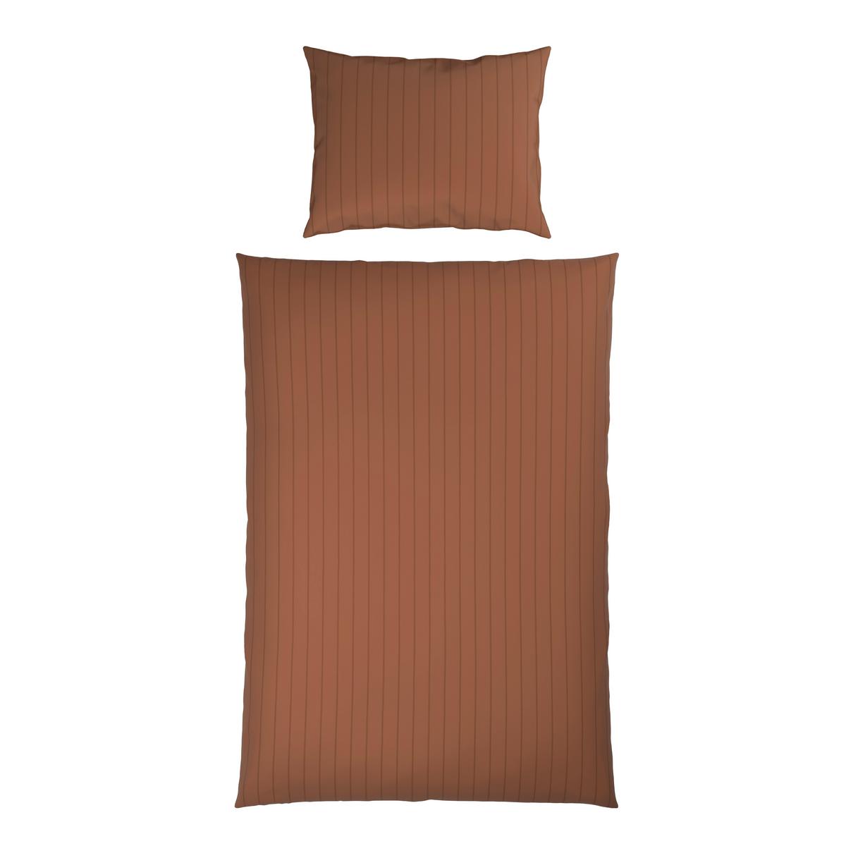 Posteljnina Dobby Streif - mocha rjava, tekstil (200/140cm) - Mömax