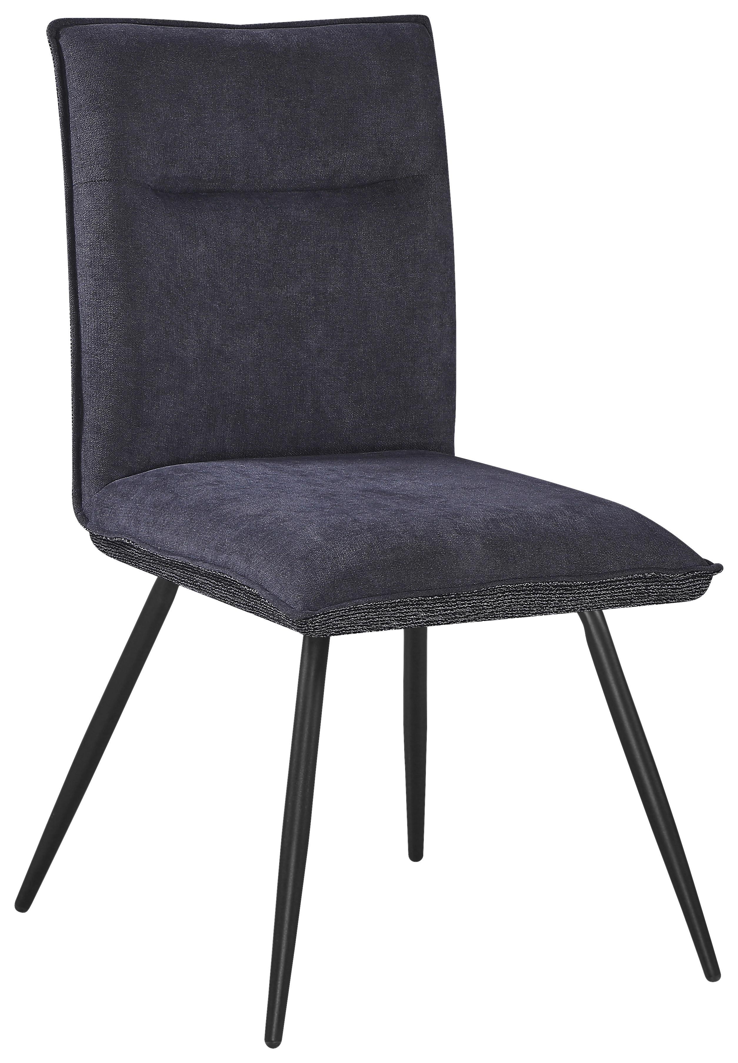 Stuhl Nova Grau - Schwarz/Grau, MODERN, Textil/Metall (47/88/63cm) - Premium Living