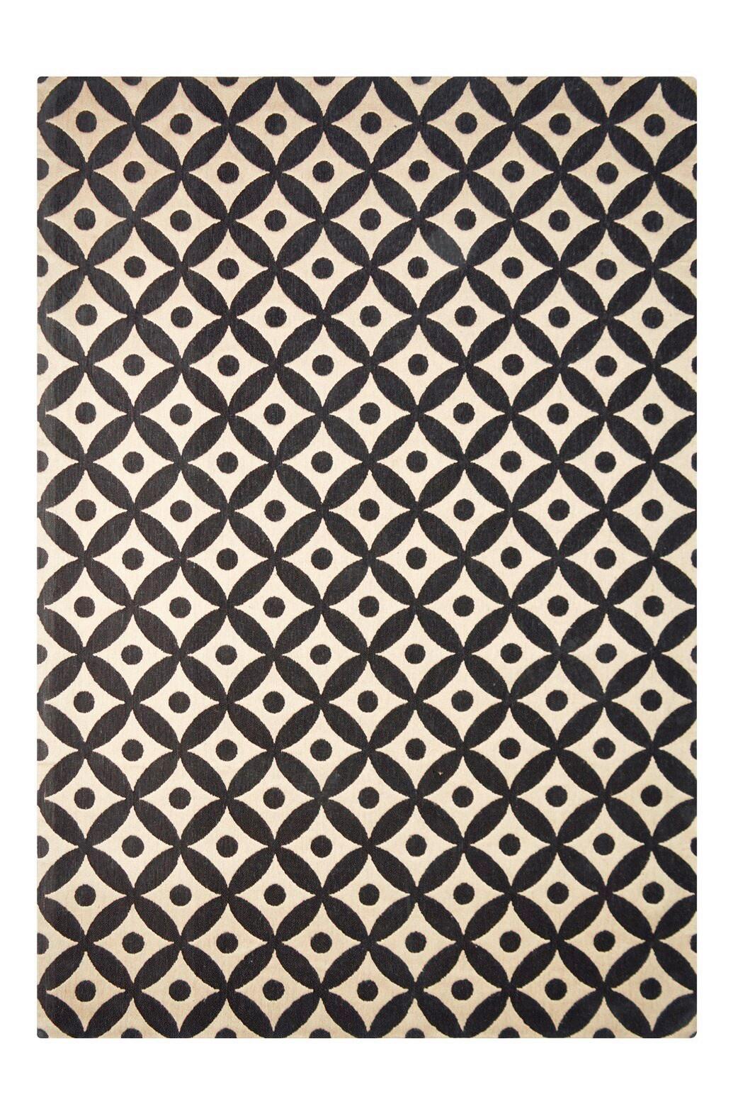 Flachwebeteppich Scandy 210 Schwarz/nat 200x290 - Schwarz/Naturfarben, Basics, Textil (200/290cm) - Kayoom