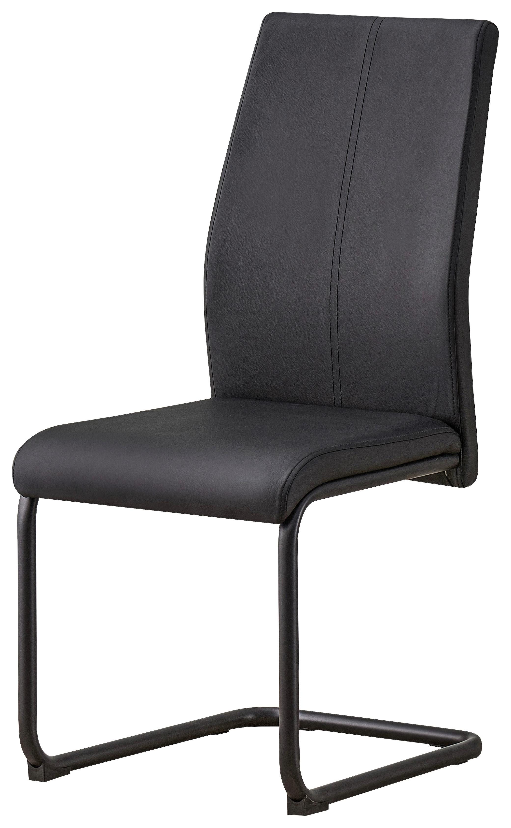 Scaun cantilever ANNE - negru, Konventionell, metal/textil (44/96/57cm) - Best Price