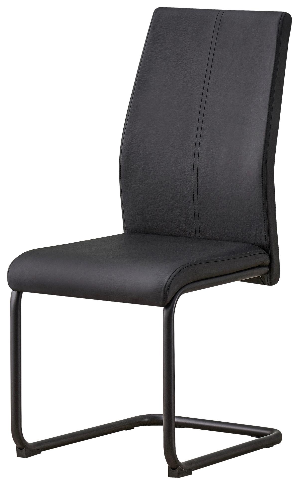 Scaun cantilever ANNE - negru, Konventionell, metal/textil (44/96/57cm) - Best Price
