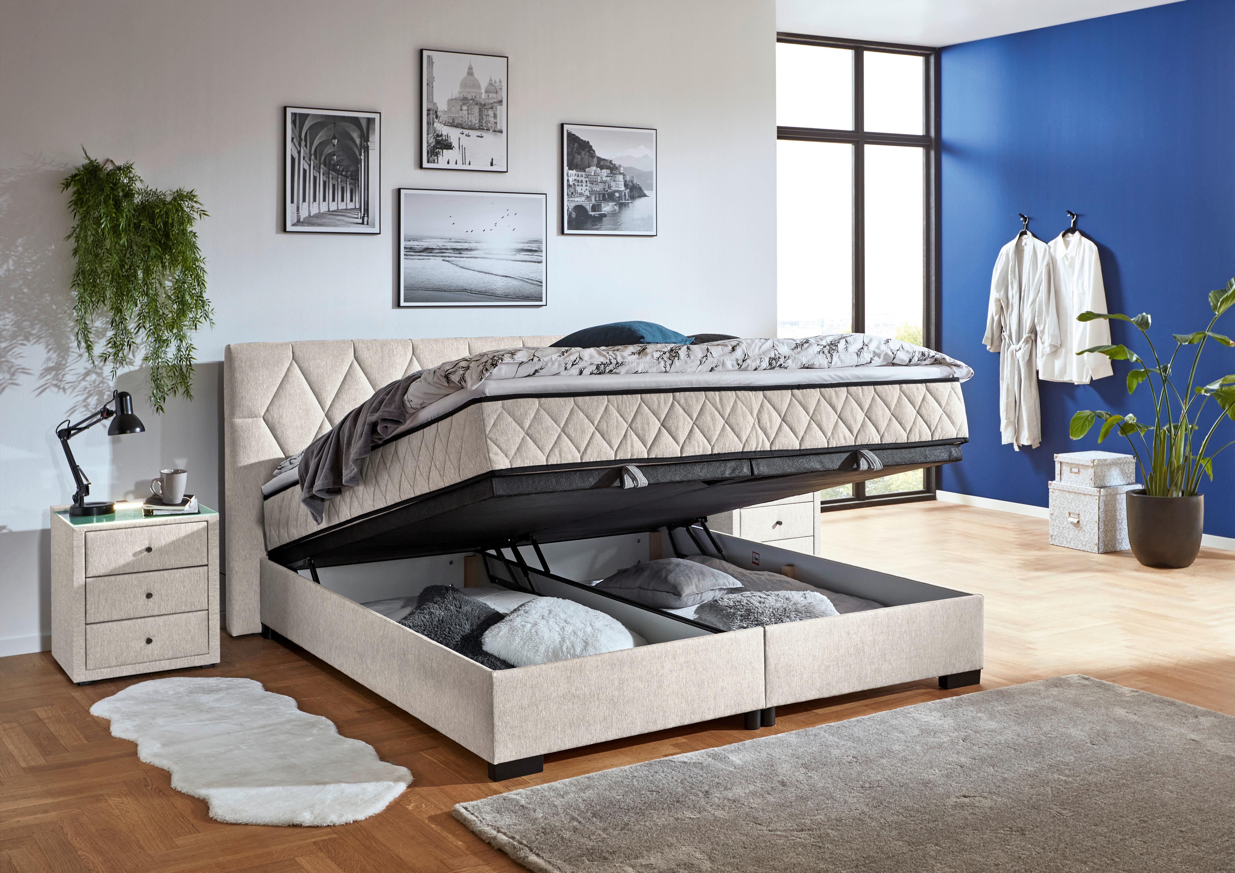 Box Krevet Maya B - crna/krem, Konvencionalno, drvni materijal/drvo (200/220cm) - Based