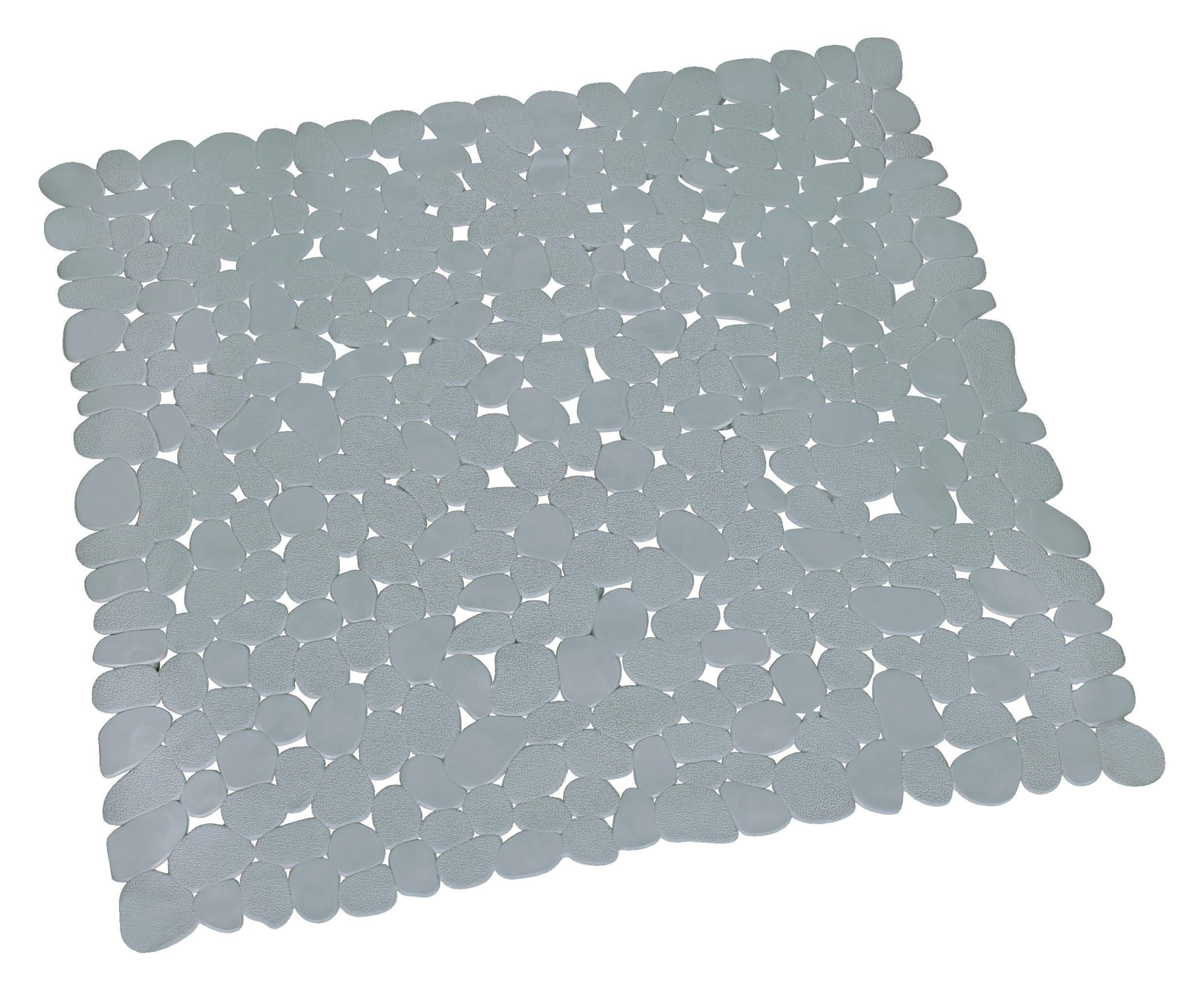 DUSCHEINLAGE STONES - Hellgrau, Kunststoff (50/50cm) - Modern Living