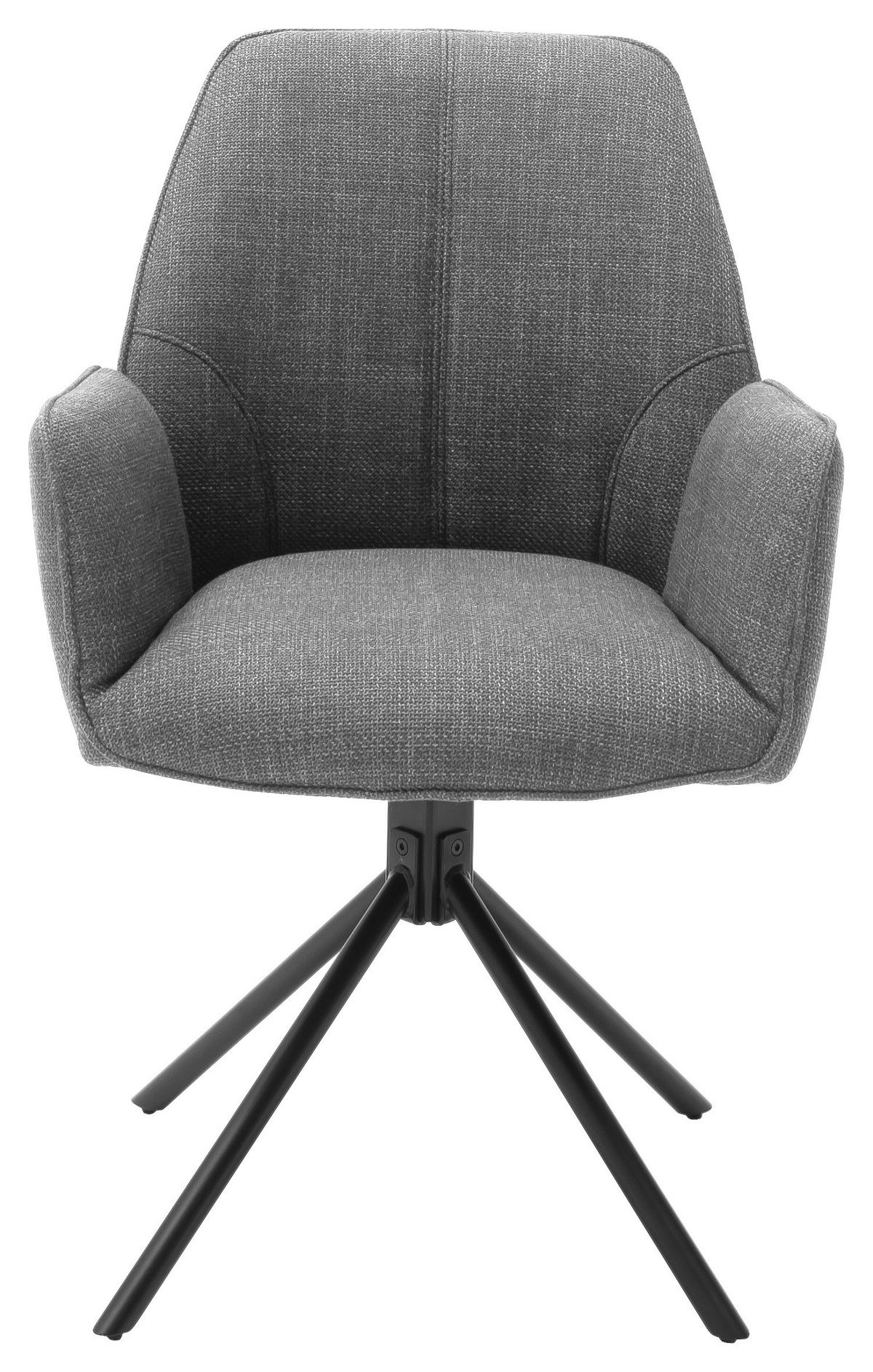 KRZESŁO Z PODŁOKIETNIKAMI PEMBA - czarny/szary, Design, metal/tkanina (58/87/61cm) - Carryhome