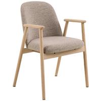 KRZESŁO Z PODŁOKIETNIKAMI LEO - beżowy/kolor dębowy, Modern, drewno/tkanina (55,5/80,5/57cm) - Livetastic