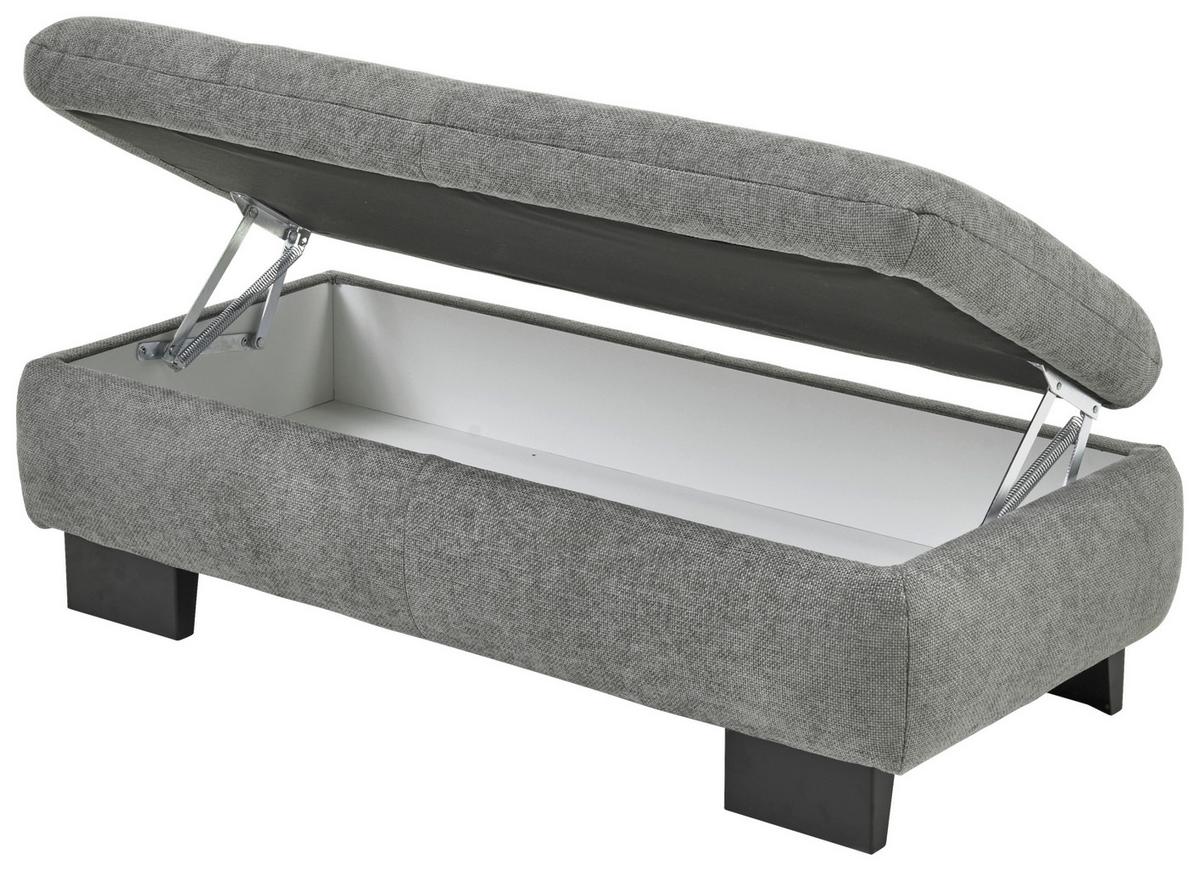 Ecksofa Lando Grau - gris/noir, Modern, textile/métal (197/84/289cm) - Premium Living