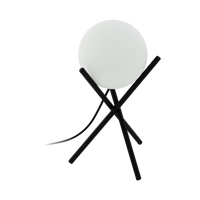 Tischleuchte Castellato in Schwarz max. 28 Watt - Schwarz/Weiß, Design, Glas/Metall (21/33cm) - Eglo