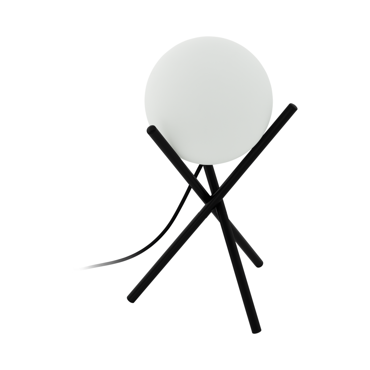 Tischleuchte Castellato in Schwarz max. 28 Watt - Schwarz/Weiß, Design, Glas/Metall (21/33cm) - Eglo
