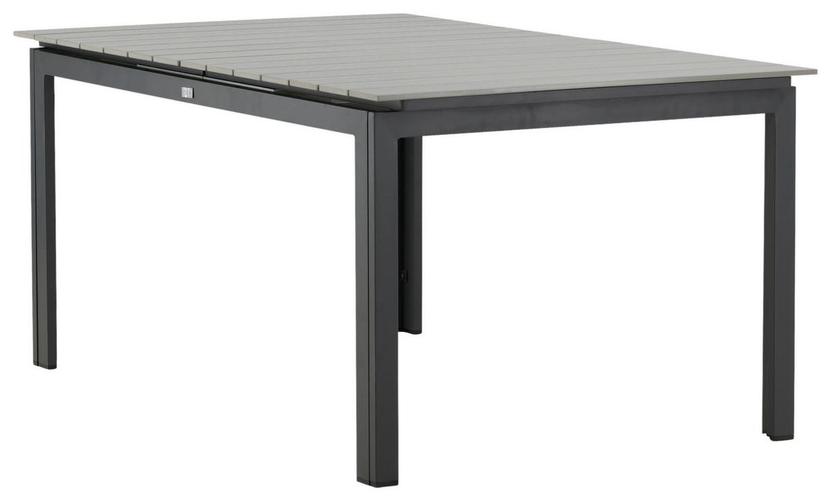 Gartentisch Levels ca. 160x100x75 cm Grau/Schwarz - Schwarz/Grau, KONVENTIONELL, Metall (160/100/75cm) - Gardenson