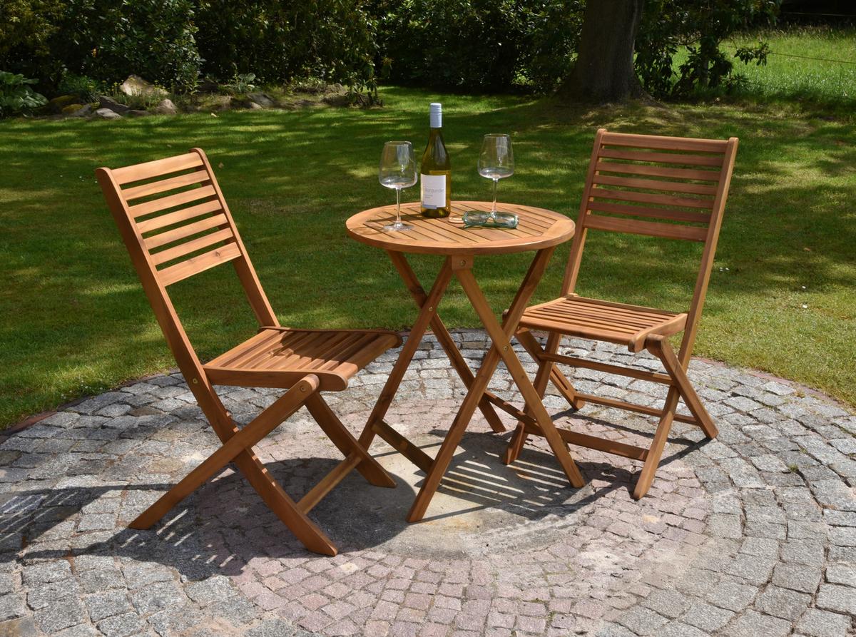 Balkonset Ibarra Teak 3-tlg. - Braun, Basics, Holz - Gardenson