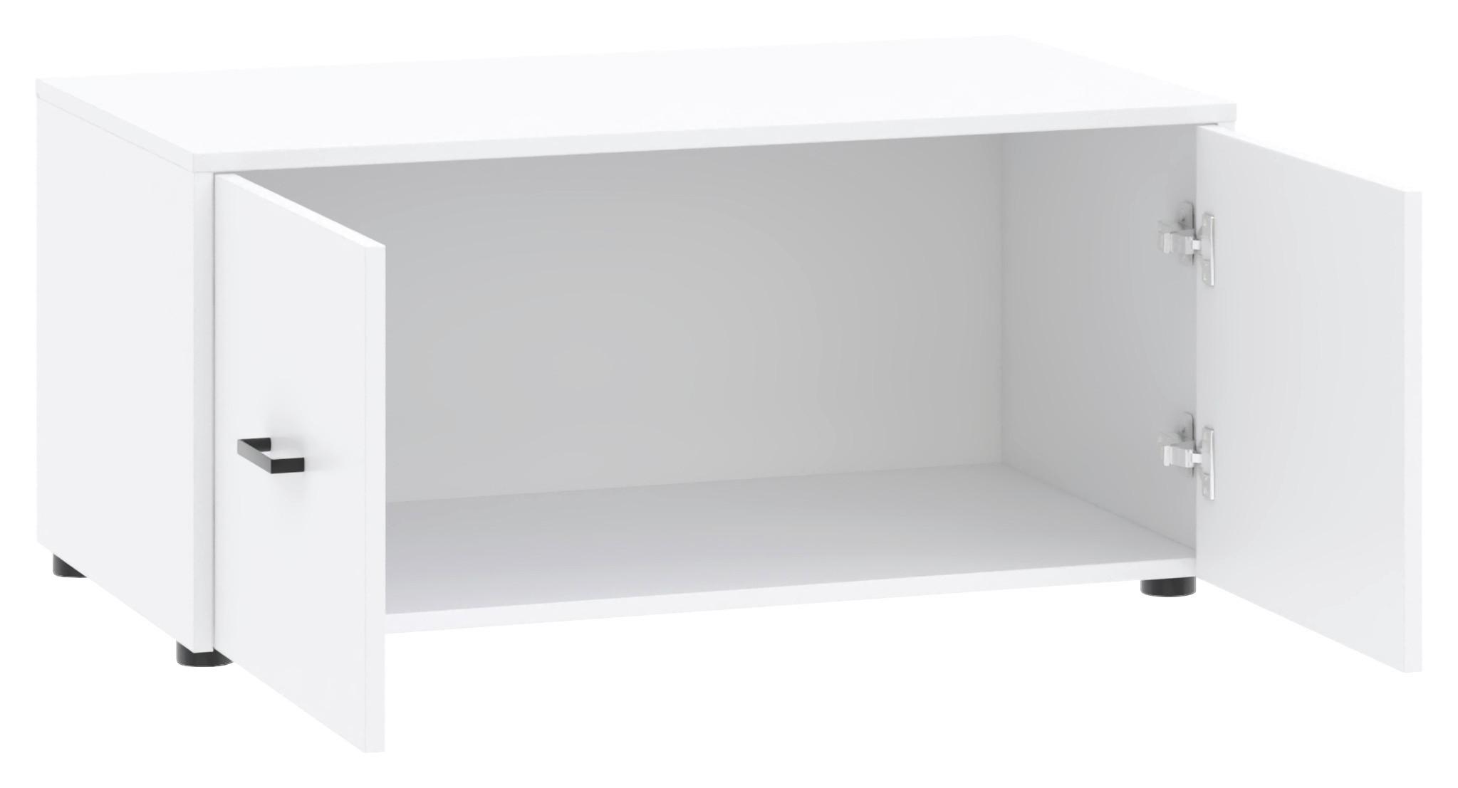 Aufsatzschrank Kivo Weiß - Schwarz/Weiß, MODERN, Holzwerkstoff/Kunststoff (90/39,8/52,1cm) - Based