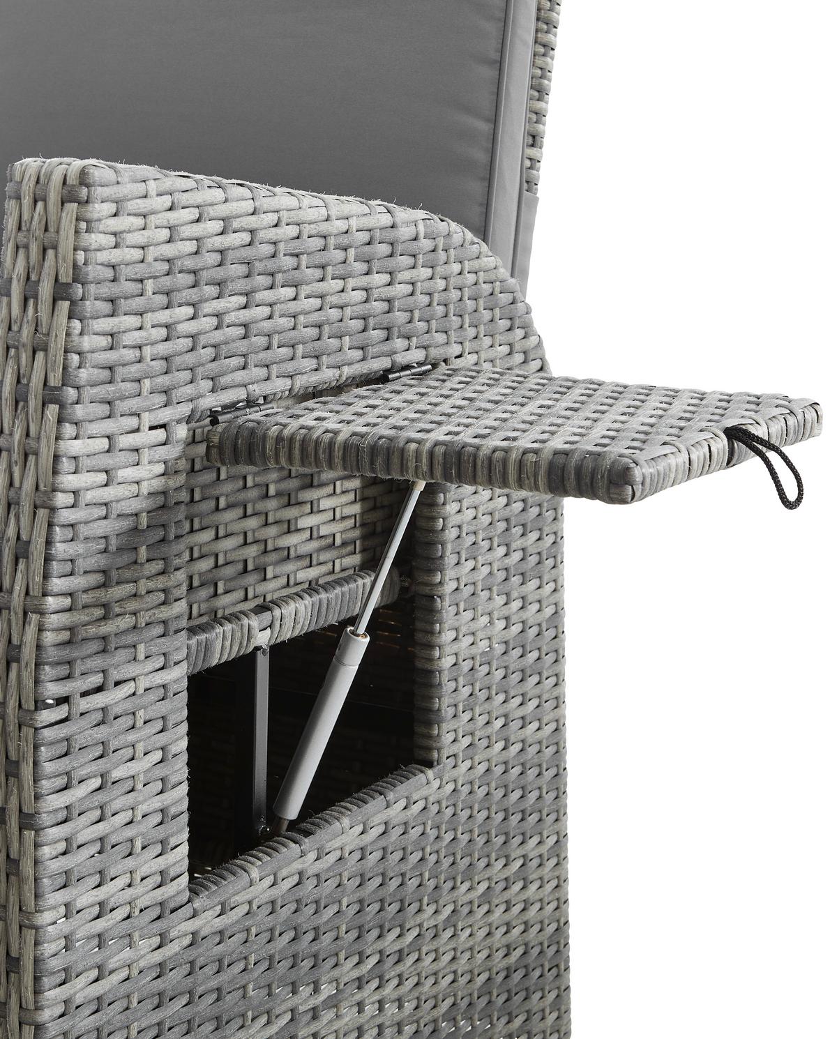 OGRODOWY FOTEL RELAKSACYJNY AMELIA - szary, Modern, tworzywo sztuczne/metal (57/73/105cm) - Ambia Garden