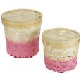 Dekokorb Marcy Naturfarben/rosa 2er Set - Naturfarben/Rosa, Holz - MÖMAX modern living
