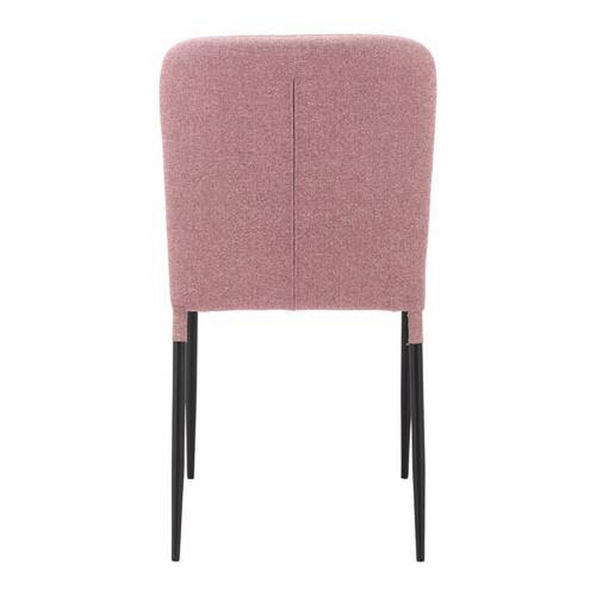Stuhl Nio Rosa Webstoff Gepolstert - Schwarz/Rosa, MODERN, Holz/Textil (43/86/53cm) - Bessagi Home