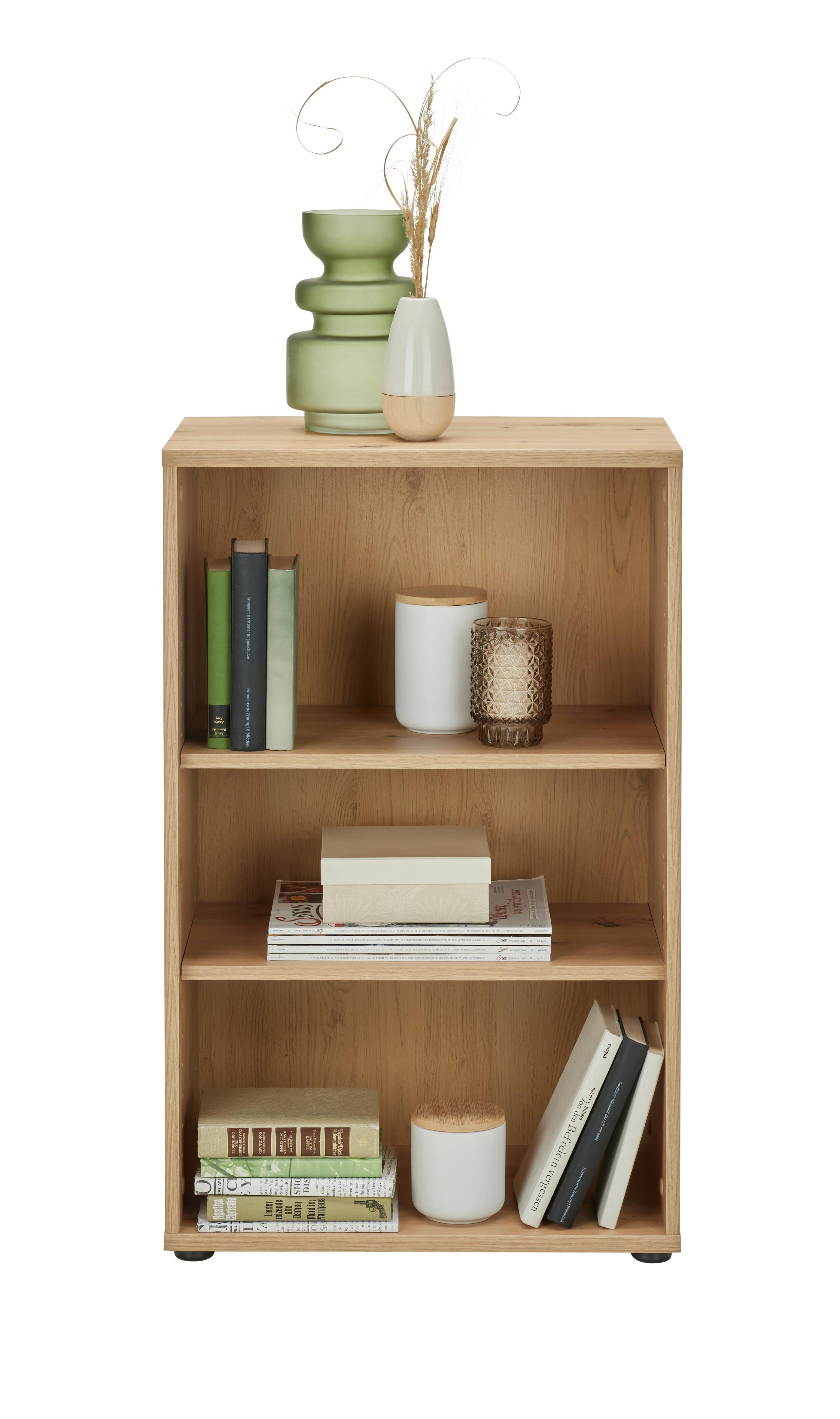 Polica Tempra 2 - hrast Artisan/boje aluminija, Konvencionalno, drvni materijal (54/86/35cm) - Based