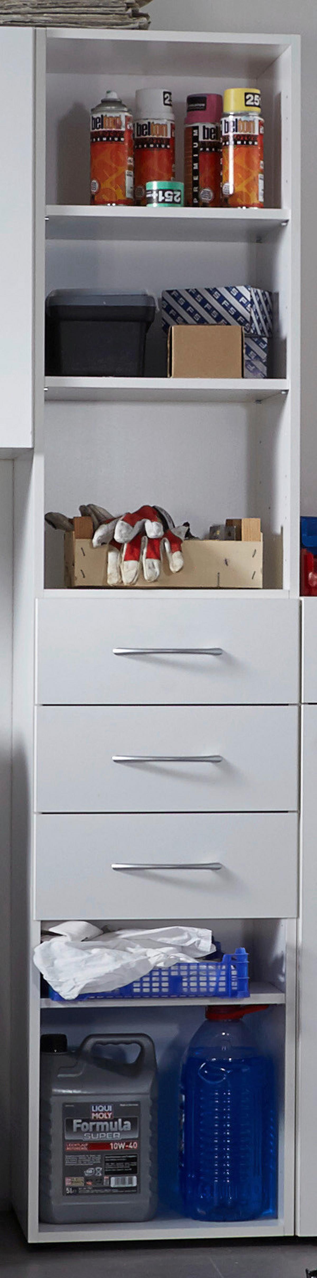 Večnamenska Omara Mrk, Bela - bela/barve aluminija, Konvencionalno, umetna masa/leseni material (30/185/40cm) - Mömax