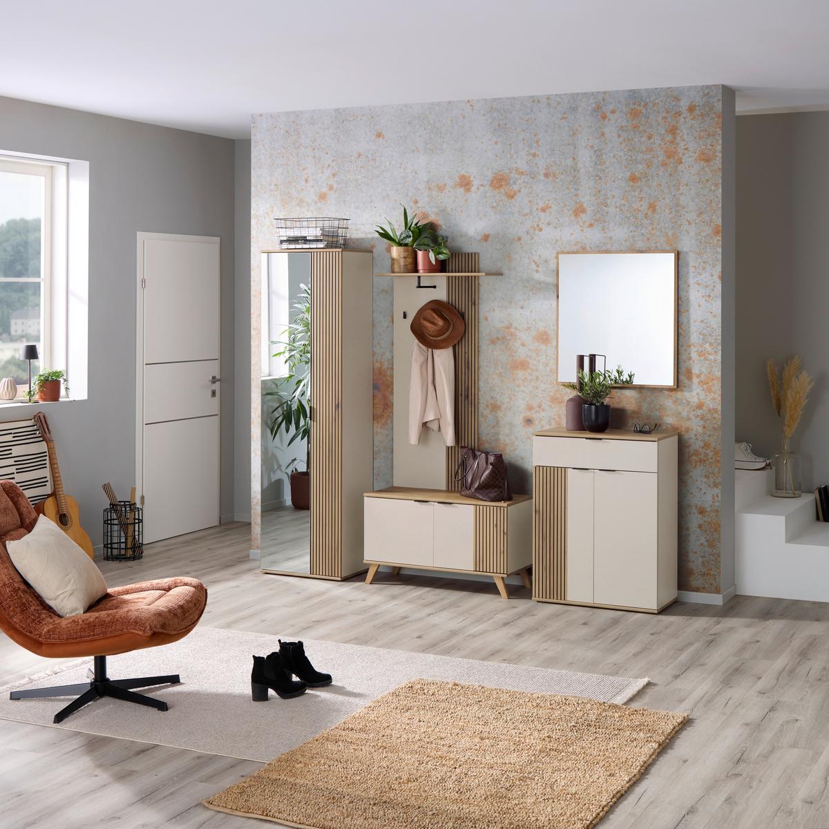 Klupa Za Predsoblje Clever - kašmir/boje hrasta, Moderno, drvni materijal/drvo (90/52/38cm) - Modern Living