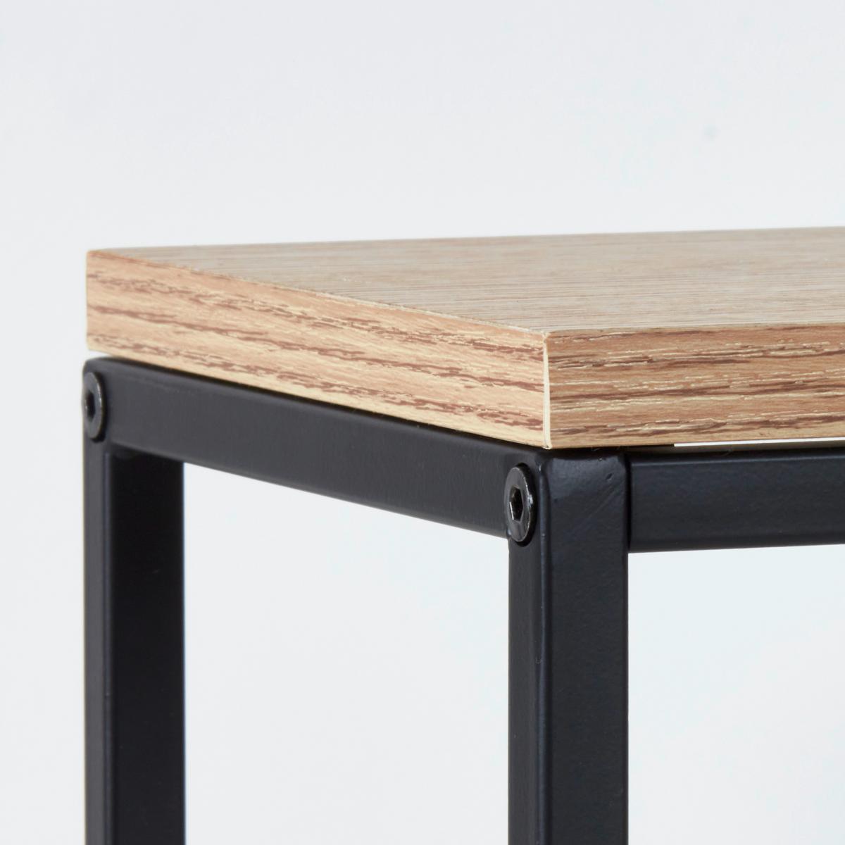 Blumensäulen-Set Watford in Schwarz/Eichefarben - Eichefarben/Schwarz, Modern, Holzwerkstoff/Metall (19-23/54-67/19-23cm) - Mömax