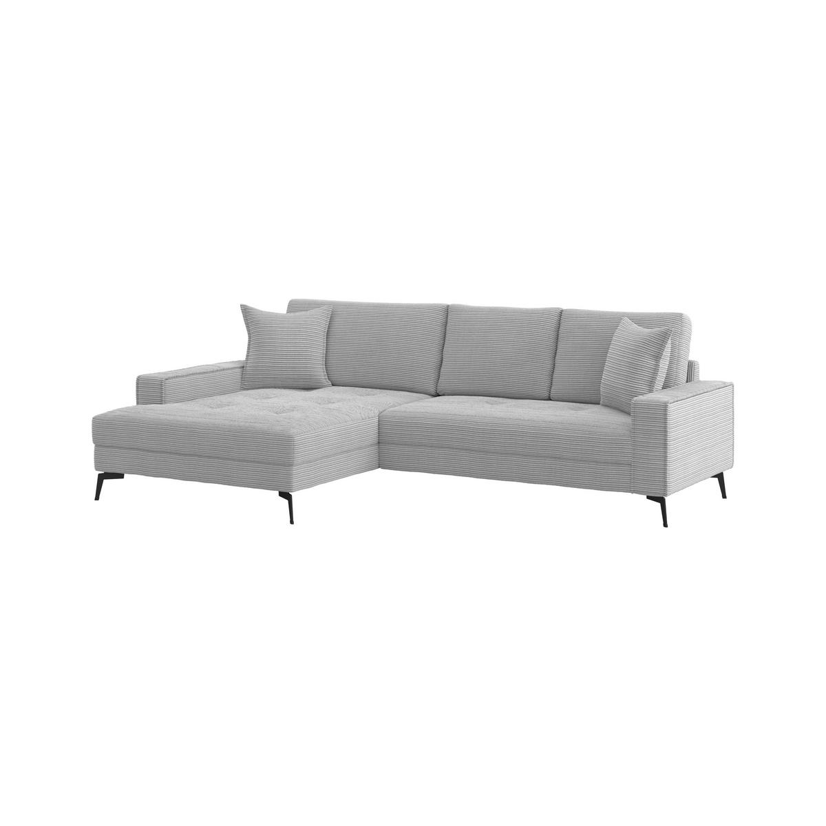Kutna Garnitura Zero - svijetlo siva/crna, Trend, tekstil (173/286cm)