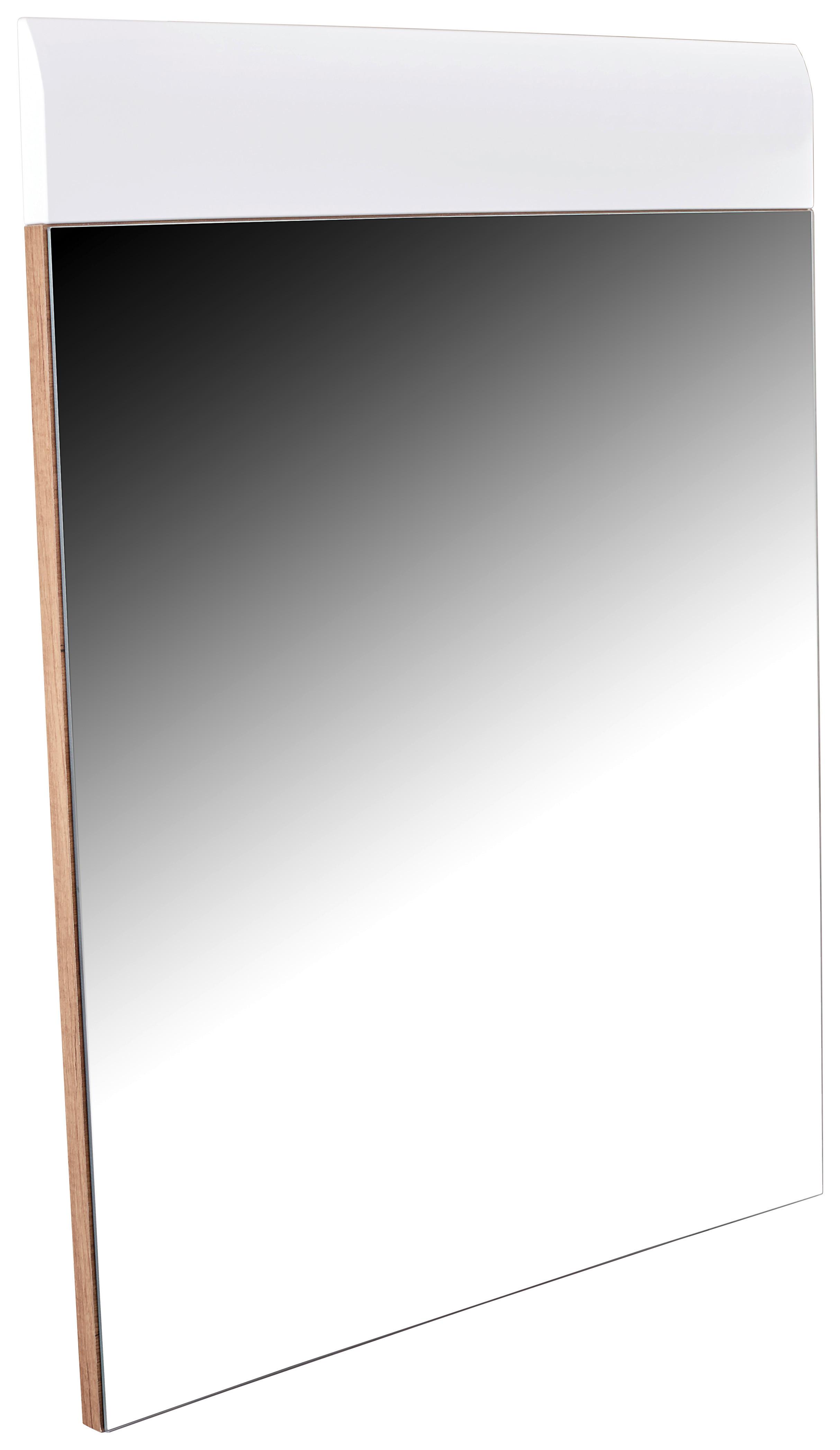Ogledalo Avensis - bela/hrast, Moderno, leseni material (85/87/2cm) - Modern Living