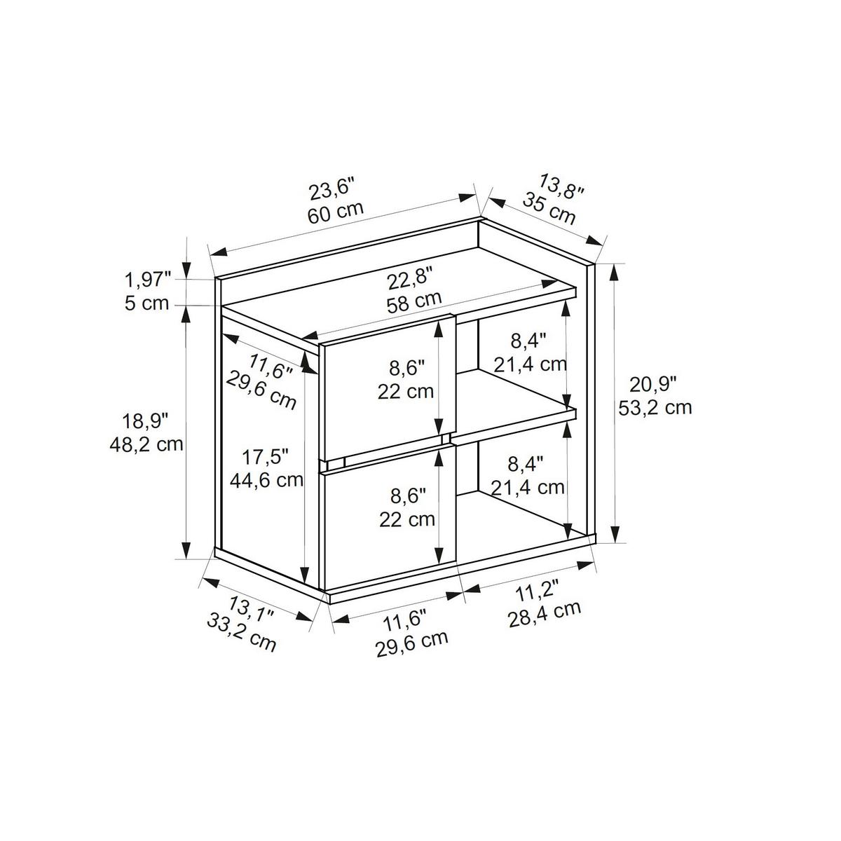 Nachttisch Juno ca. 60x53,2x35 cm Schwarz - Schwarz, Design, Holzwerkstoff (60/53,2/35cm) - MID.YOU