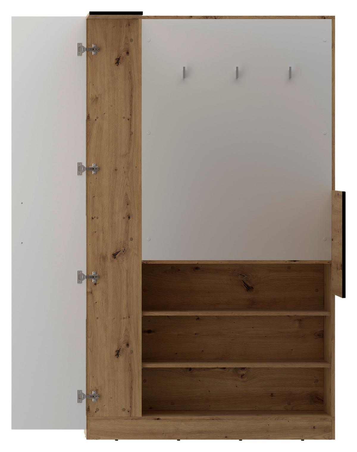 Ormar Kutni Box - bijela/hrast Artisan, Moderno, drvni materijal (120/205/150cm) - Modern Living