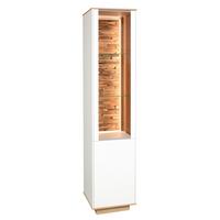 Vitrine Halvar Weiß/Eiche Artisan - Weiß/Eiche Artisan, MODERN, Glas/Holz (42/186/42cm) - Premium Living