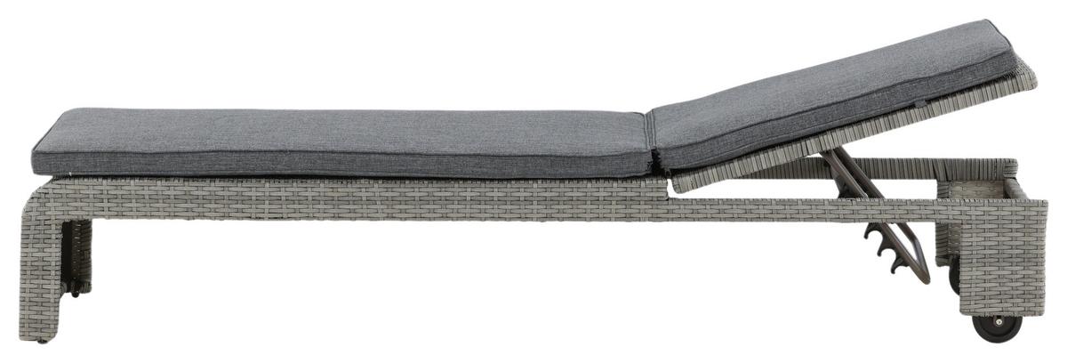 Sonnenliege London ca. 60x32x196 cm Grau - Grau, KONVENTIONELL, Kunststoff/Textil (60/32/196cm) - Gardenson
