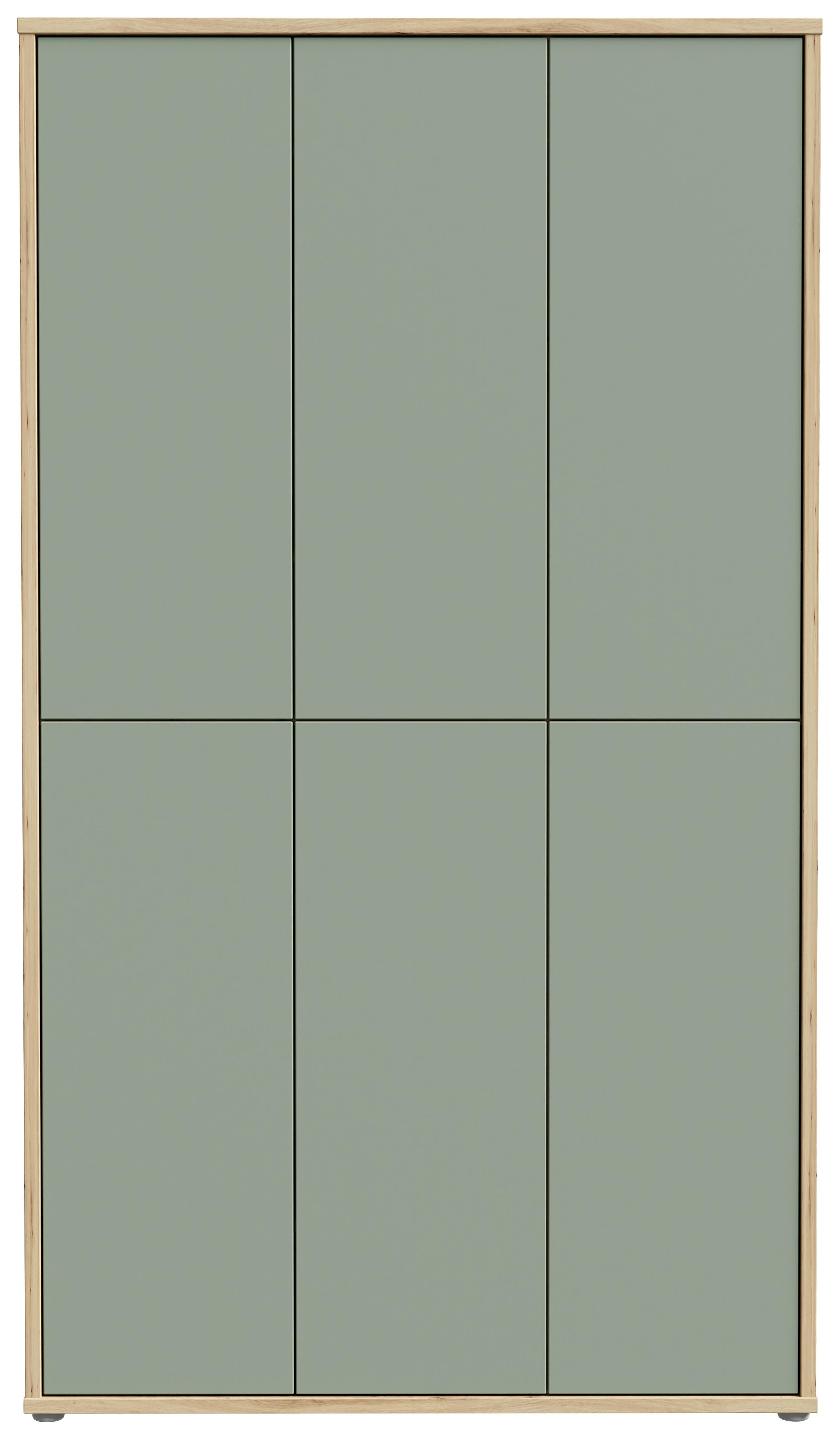 Dulap pentru pantofi ALICE - verde salvie/stejar Artisan, Modern, material pe bază de lemn (109,2/191,9/34,9cm) - Modern Living