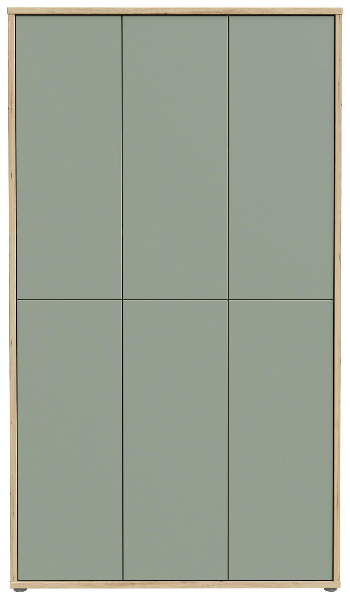 Dulap pentru pantofi ALICE - verde salvie/stejar Artisan, Modern, material pe bază de lemn (109,2/191,9/34,9cm) - Modern Living