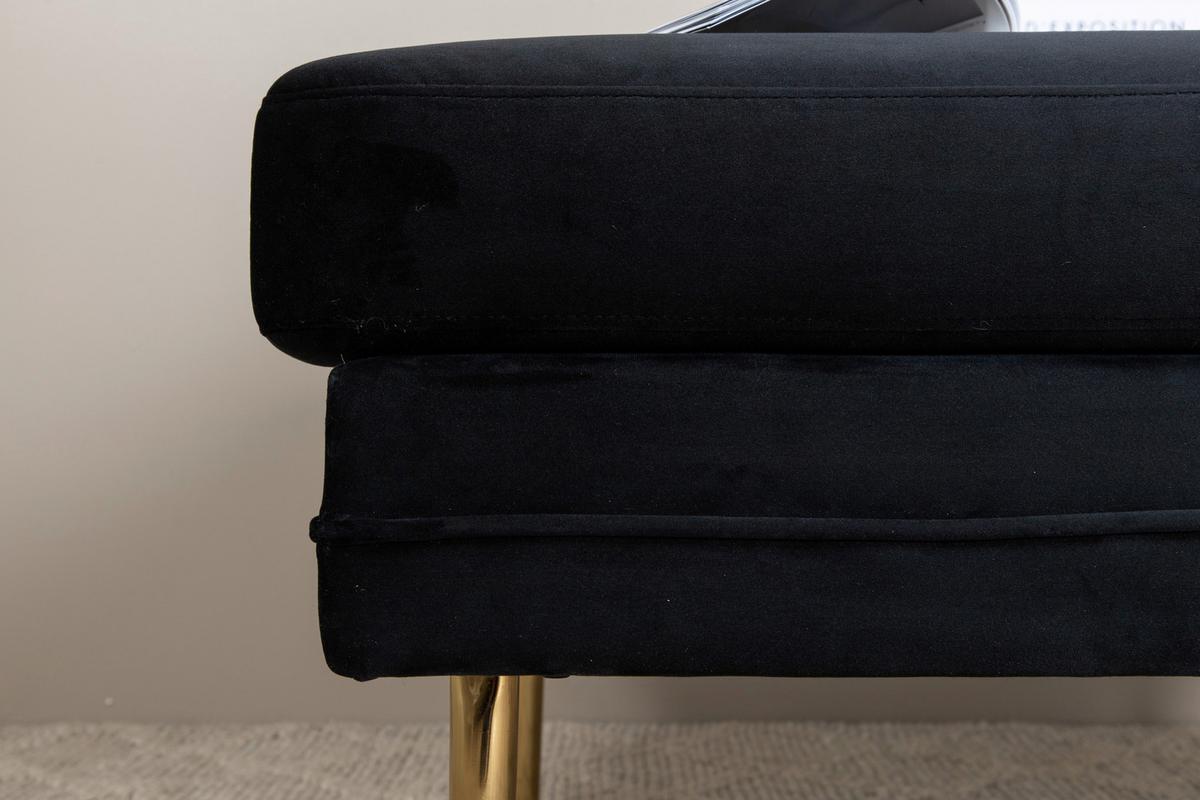HOCKER BOOM - Goldfarben/Schwarz, Design, Textil/Metall (90/49/70cm) - Livetastic