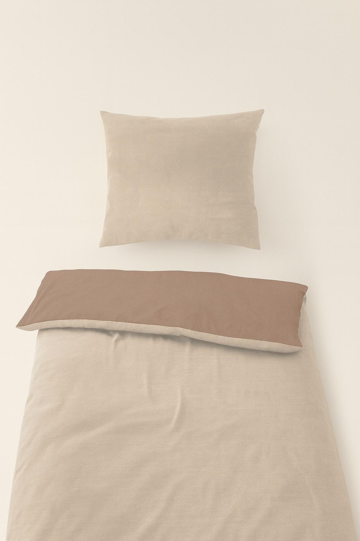 Ágyneműhuzat-garnitúra Cashmere Wende - fehér/világosbarna, textil (140/200cm) - Mömax