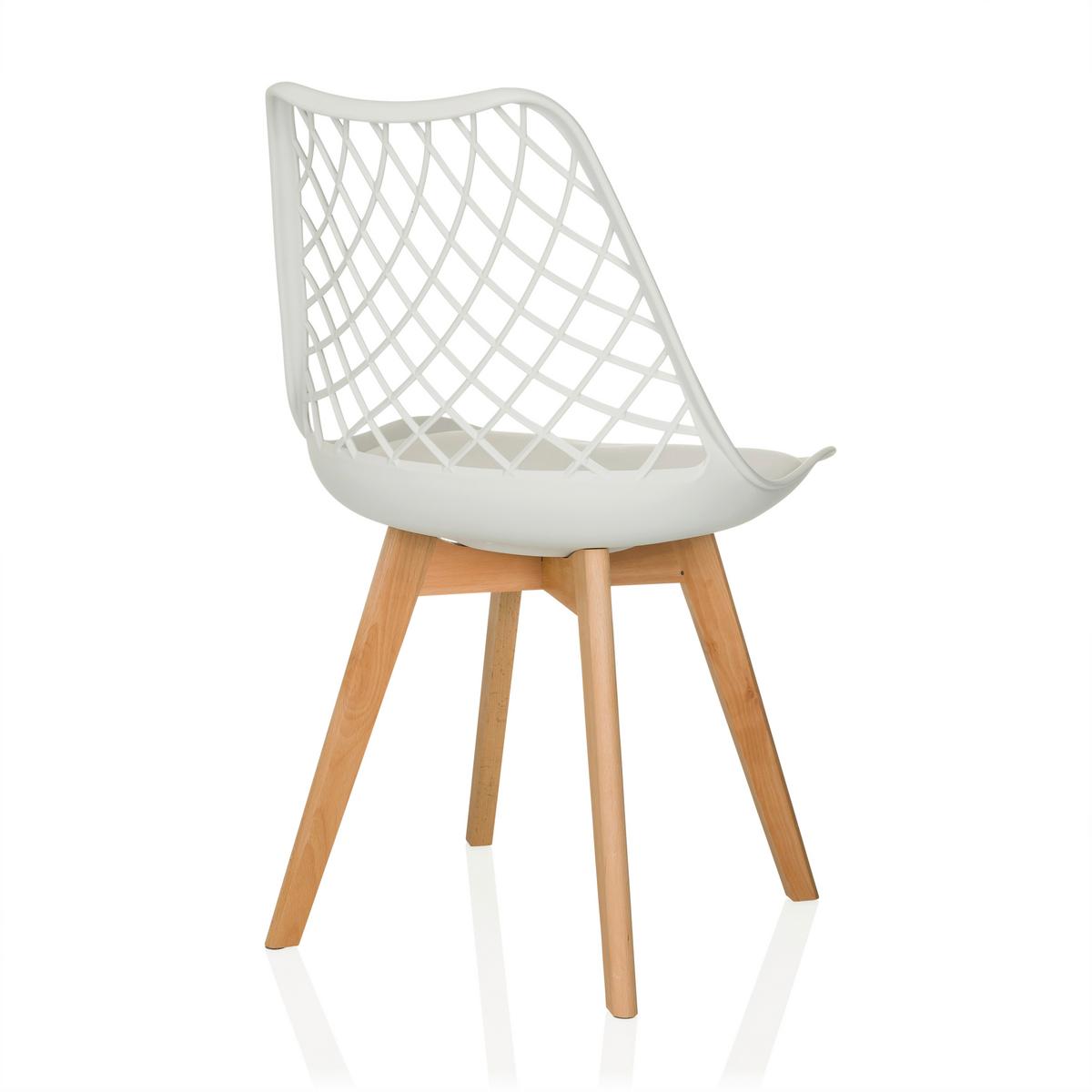 Konferenčni Stol Scandi Hol, Bela - bela/barve bukve, Moderno, umetna masa/les (49/81/53cm) - MID.YOU