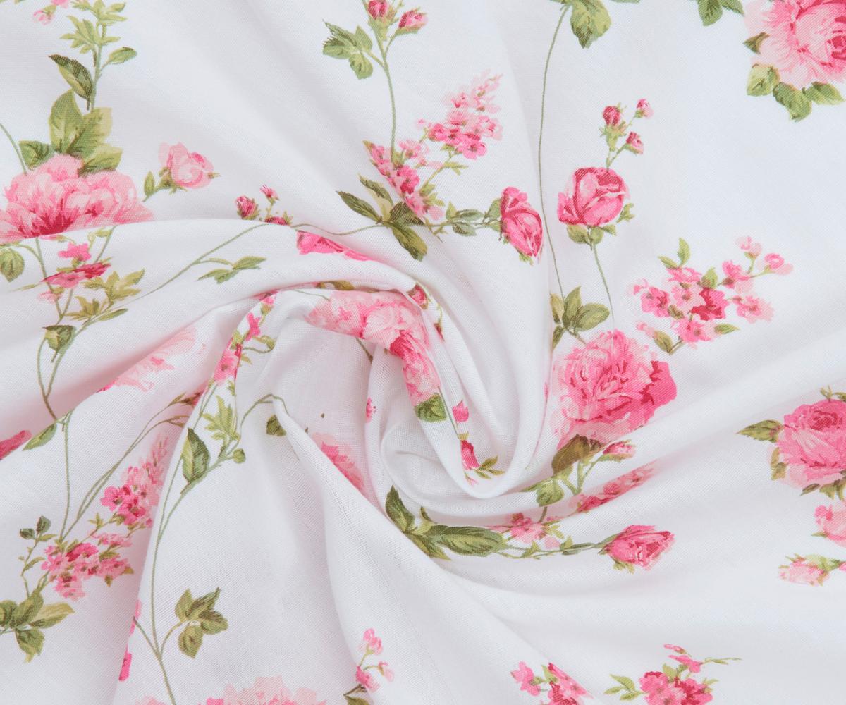 Posteljnina Flora - bela, Romantika, tekstil (140/200cm) - Modern Living
