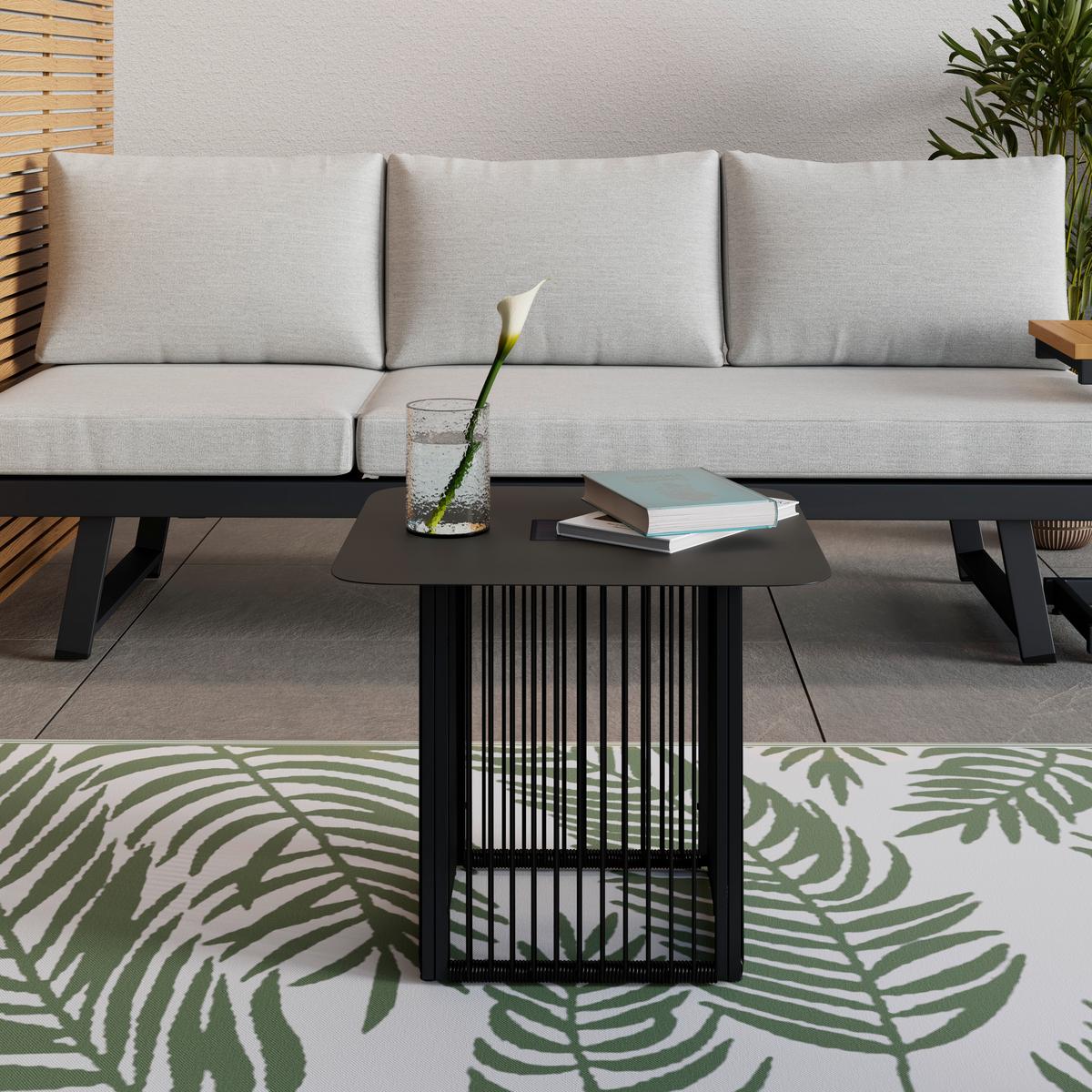 Gartenbeistelltisch Tracy Schwarz Solar - Schwarz, MODERN, Kunststoff/Metall (55/48/55cm) - Bessagi Garden