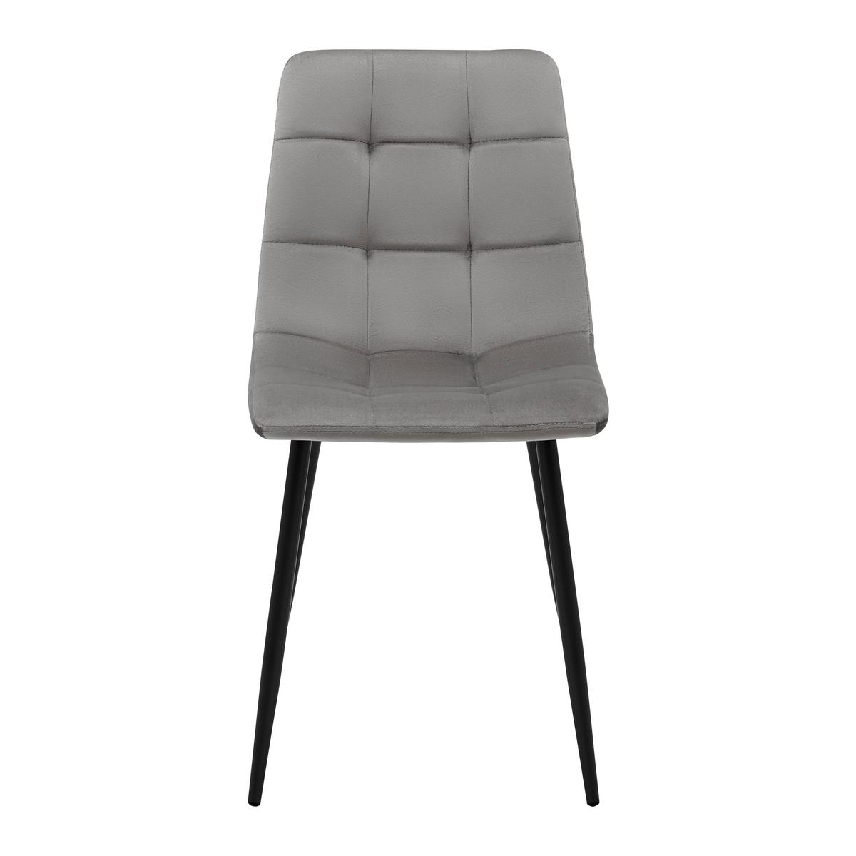 Stuhl Ria Grau Samt Gepolstert - Schwarz/Grau, MODERN, Holz/Textil (43,5/87/54cm) - Bessagi Home