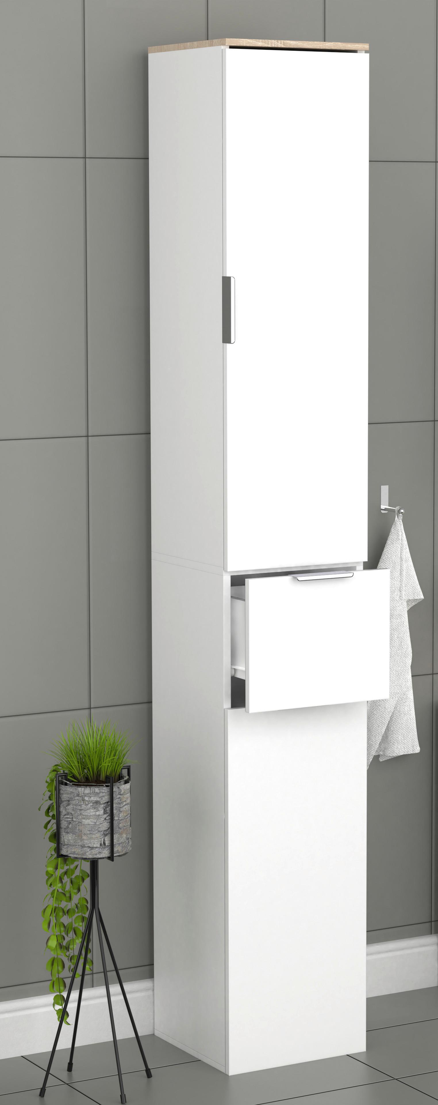 HOCHSCHRANK DONALI - Weiss/Sonoma Eiche, Modern, Holzwerkstoff (30/190/30cm) - MID.YOU