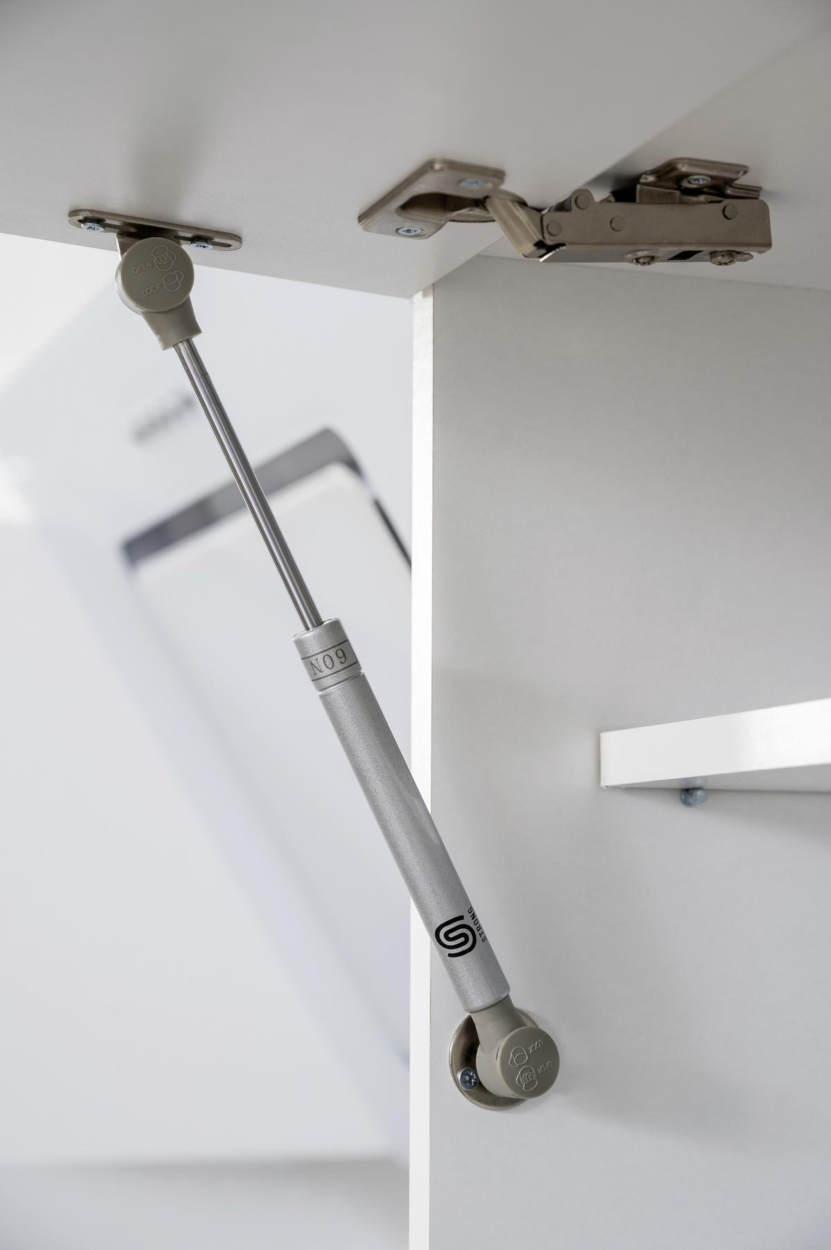 Küchenzeile mit Geräte Weiß Hochglanz B: ca. 310 cm - Edelstahlfarben/Weiß Hochglanz, Design, Holzwerkstoff/Metall (310cm) - Respekta