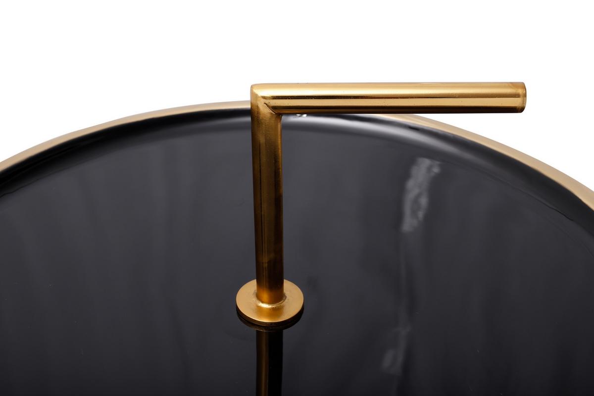 Kisasztal Art Deco 535 Schwarz - fekete/aranyszínű, Design, fém (49,5/37cm) - Kayoom
