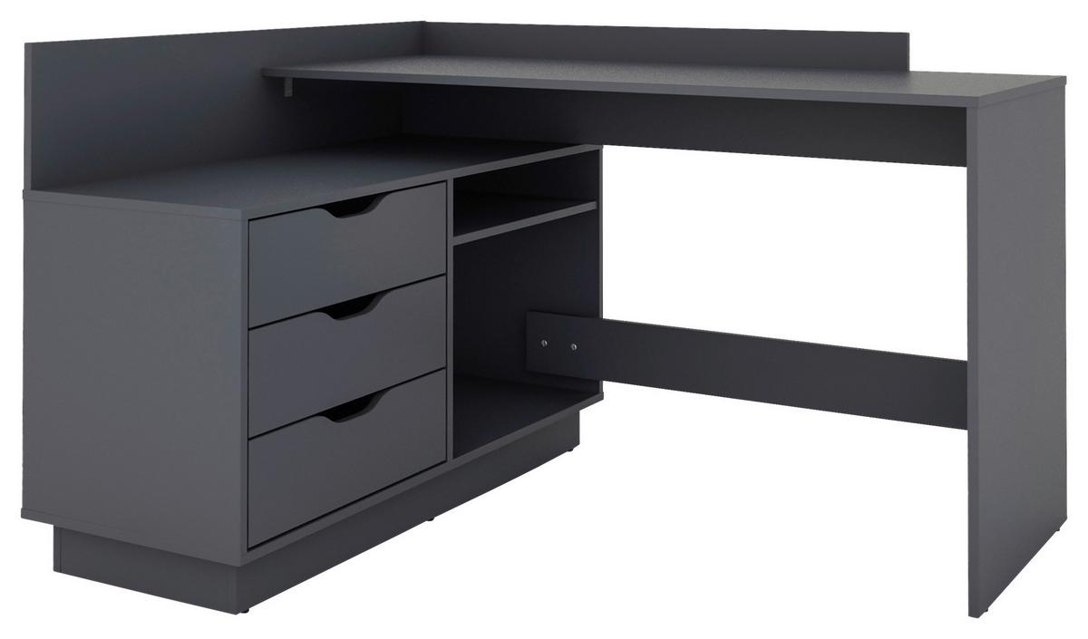 Eckschreibtisch Belfast Anthrazit ca. 129x83,5x105cm - Anthrazit, Basics, Holzwerkstoff (129/83,5/105cm) - MID.YOU