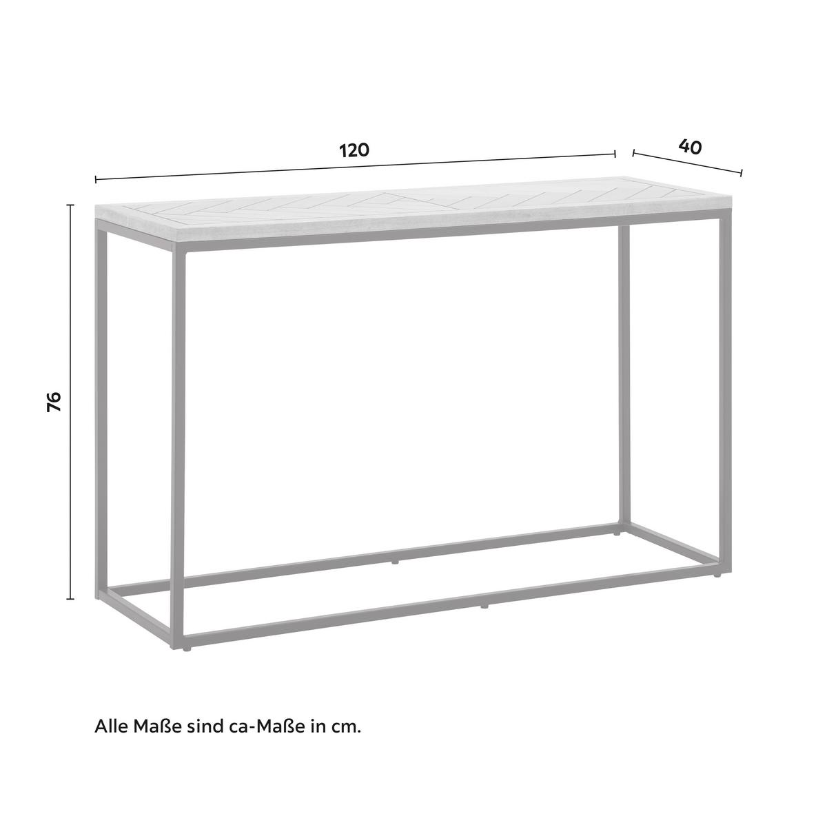 Konsolentisch Holz "Catalina", ca. 120x40 cm, teilmassiv - Eichefarben/Schwarz, MODERN, Holz/Holzwerkstoff (120/40/76cm) - Bessagi Home