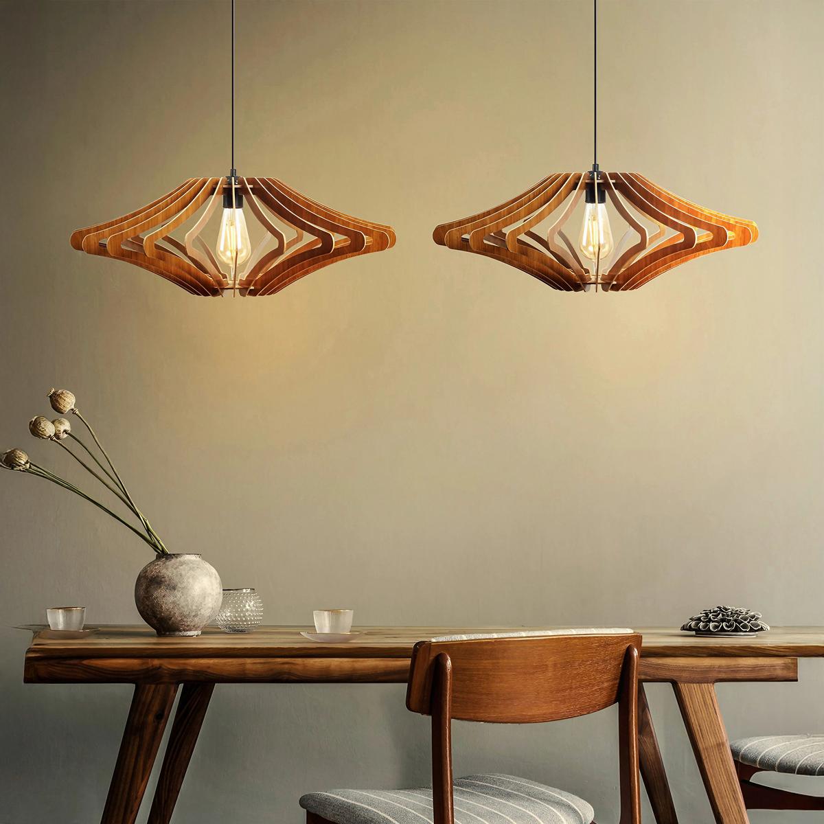 LAMPA WISZĄCA 171 - beżowy, Design, materiał drewnopochodny (47/55cm) - P & B