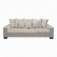 Bigsofa Matteo Hellgrau - Hellgrau/Schwarz, MODERN, Holz (246/93/124cm) - Based