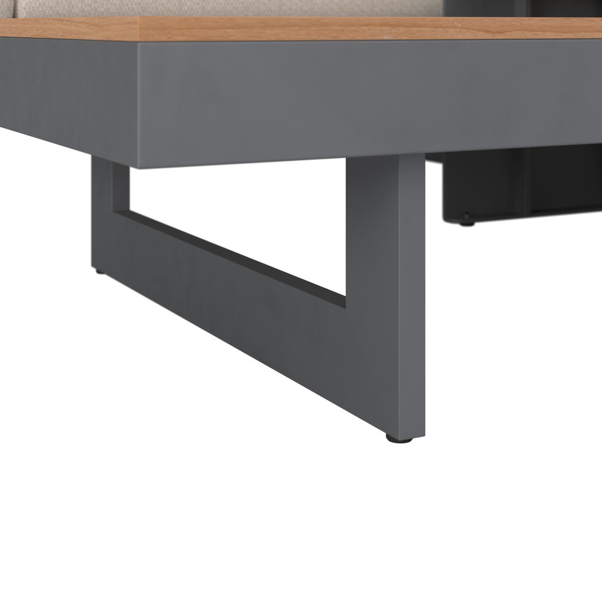 Loungegarnitur Sabrina Grau Metall/Outdoorstoff +Abdeckung - Dunkelgrau/Naturfarben, MODERN, Kunststoff/Textil (232/79/78cm) - Bessagi Garden
