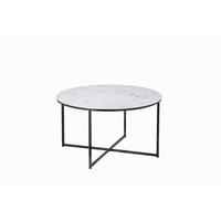 Klubska Miza Marble, Bela, Črna - črna/bela, Design, kovina/steklo (80/45cm) - Livetastic