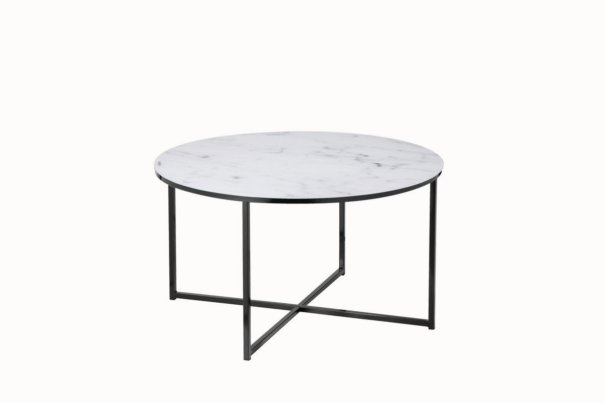 Klubska Miza Marble, Bela, Črna - črna/bela, Design, kovina/steklo (80/45cm) - Livetastic