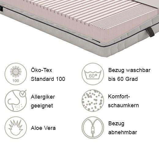 Komfortschaummatratze Royal Comfort 7 H2 ca. 100x200 cm - Weiß, Basics, Textil (100/200cm) - Yatas