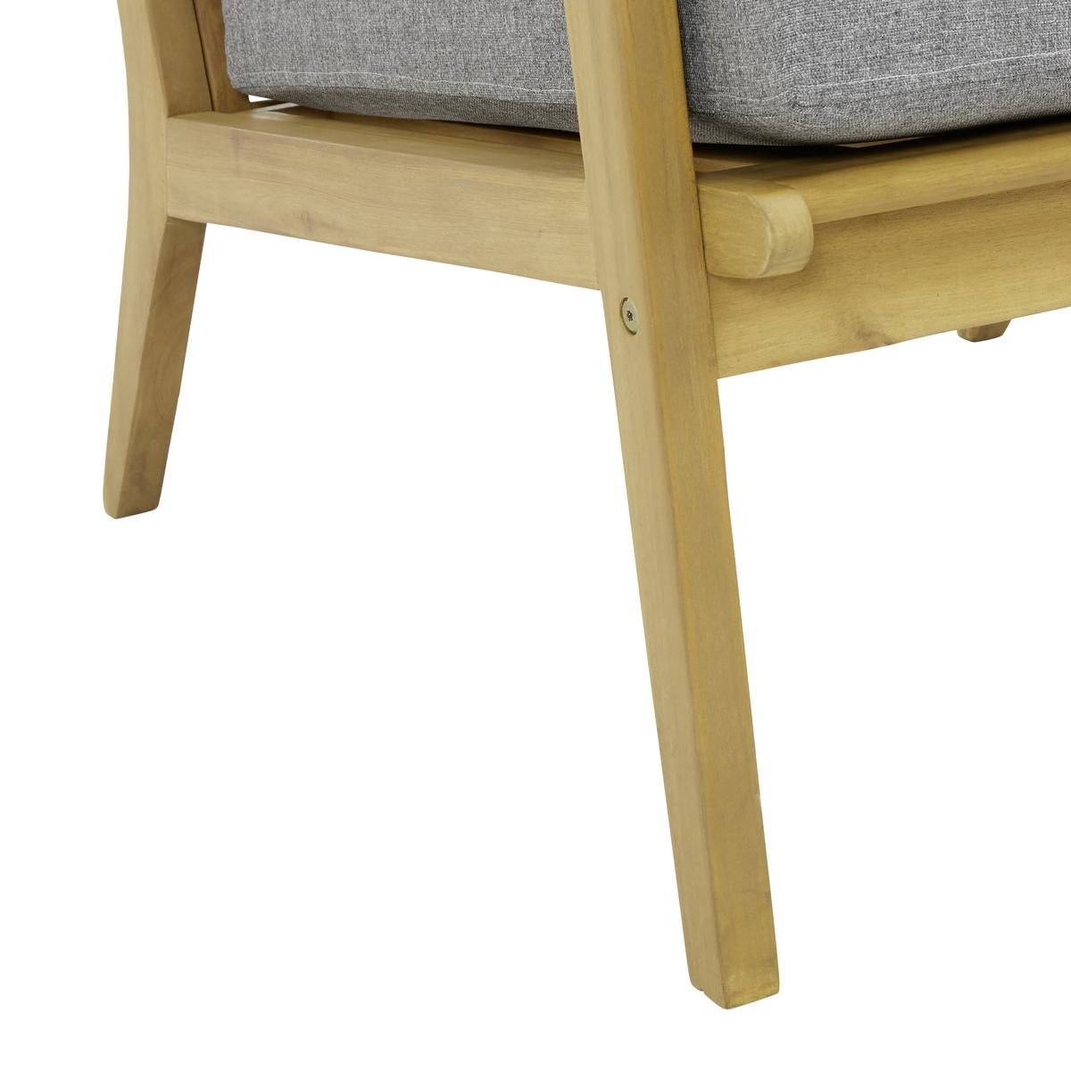 Garnitură grădină Sabi - gri deschis/culoare lemn acacia, Modern, lemn/textil - Zandiara