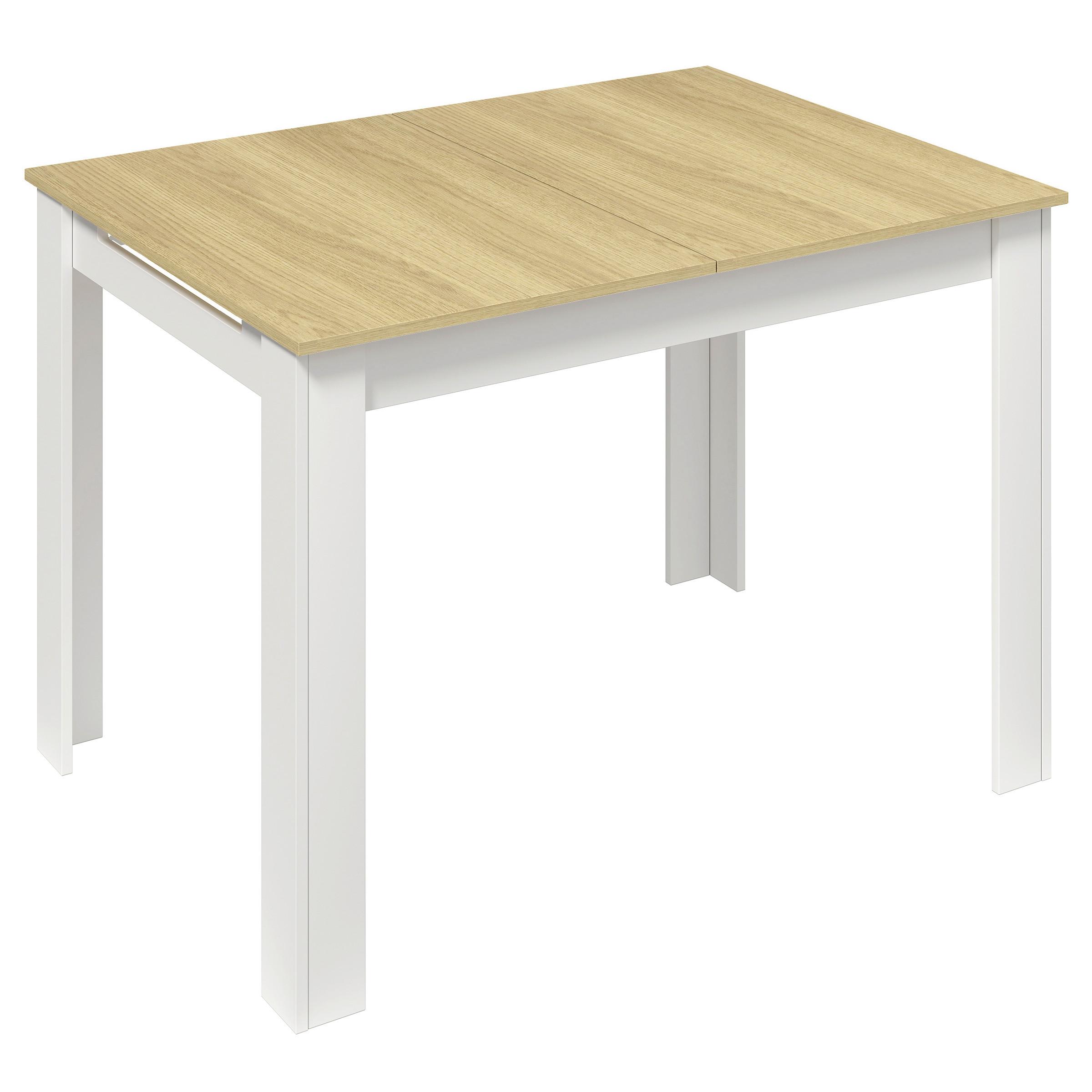 Esstisch Vcm Esstisch"pesoli"120/160x80 - Honigeiche/Weiss, Modern, Holzwerkstoff (109-149/80/75,5cm) - MID.YOU
