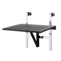 Balkonklapptisch aus Holz ca. 60x54 cm Schwarz - Schwarz, Natur, Holz (60/54/70cm) - Gardenson